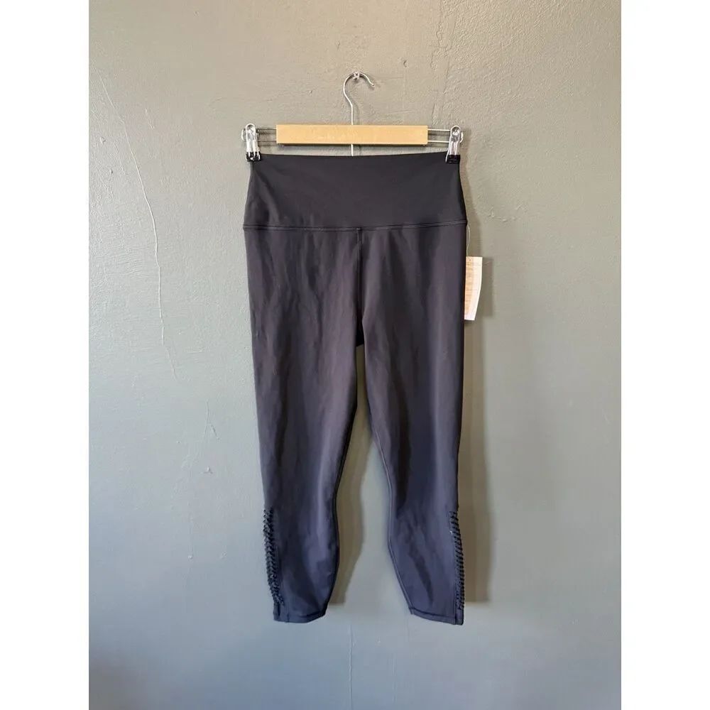 Spiritual Gangster Womens ADA Crochet High Waist 7/8 Cropped Leggings Size Large